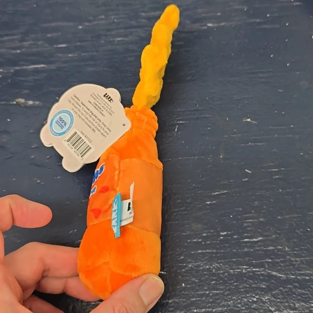 Bark Sunlicks Orange Soda Dog‎ Toy Size Small 0-20 Pounds NWT